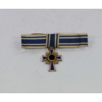 Miniatur Mutterkreuz in Gold an Schleife