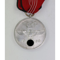  Deutsche Olympia Erinnerungsmedaille 1936, Für verdienstvolle Mitarbeit bei den Olympischen Spielen 1936