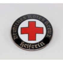  Deutsches Rotes Kreuz (DRK), Brosche für Helferin, Hst. HA 8Hermann Aurich, Dresden) und Ges. Gesch.