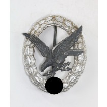  Fliegerschützenabzeichen der Luftwaffe mit Blitzbündel, Hst. A und D.R.G.M., Aluminium