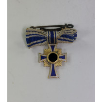  Miniatur Mutterkreuz in Gold an Schleife