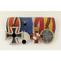  Ordensschnalle 4X Legion Condor - Schinkel EK-2, Mit Metall Rtikette Stempel Reich Breslau I Ring 55