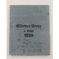  Verleihungstüte Eisernes Kreuz 2. Klasse 1939, Ernst L. Müller Pforzheim