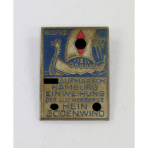Abzeichen, 8. April 1934 H.J. Aufmarsch Hamburg Einweihung der Jug. Herberge Hein Godenwind