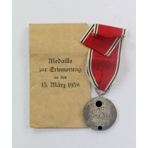 Anschlußmedaille Österreich (13. März 1938), in Verleihungstüte Hauptmünzamt Wien