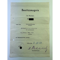 Besitzzeugnis Kubanschild