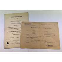  Besitzzeugnis Verwundetenabzeichen Schwarz, Sturmbataillon 6. A.K.