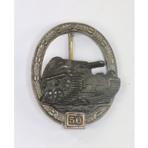 BRD, Panzerkampfabzeichen in Silber mit Einsatzzahl 50 1957, Steinhauer & Lück, Lüdenscheid