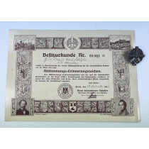 Bund Heimattreuer Schlesier, Abstimmungs-Erinnerungsabzeichen 20. März 1921 + Urkunde