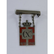 Dänemark, Erinnerungsabzeichen an den 70. Geburtstag von König Christian X. 1870-1940 925 S)