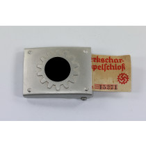 Deutsche Arbeitsfront (DAF), Koppelschloss, Hst. RZM M4/45 und Etikette 