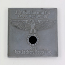 Deutsche Arbeitsfront (DAF), Plakette Für Bewährung im Leistungskampf der deutschen Betriebe - Verliehen von der DAF Gau Schleswig-Holstein