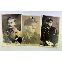 Drei  Portrait Fotos Hitlerjugend (HJ) einer Person