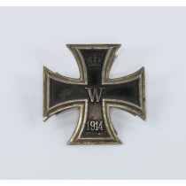 Eisernes Kreuz 1. Klasse 1914, Hst. Meybauer (Wappen), Silber an Scheibe und Mutter