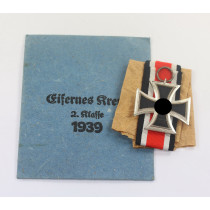  Eisernes Kreuz 2. Klasse 1939, Friedrich Keller, Oberstein, in Verleihungstüte Friedrich Keller,Oberstein
