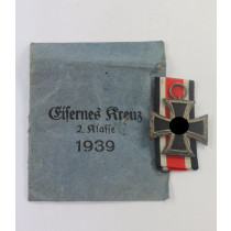 Eisernes Kreuz 2. Klasse 1939, Hst. 55, in Verleihungstüte J.E. Hammer & Söhne, Geringswalde