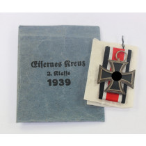  Eisernes Kreuz 2. Klasse 1939, in Verleihungstüte E. Fred. Wiedmann Frankfurt a. M.
