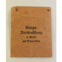 Große Verleihungstüte Kriegsverdienstkreuz 2. Klasse mit Schwertern, Karl Poellath Schrobenhausen