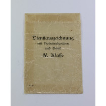 Cellophan Verleihungstüte Wehrmachtsdienstauszeichnung 4. Klasse (4 Jahre)