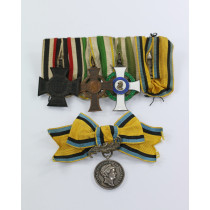 Ordenschnalle 4X + Carola-Medaille in Silber mit Bandspange (!)