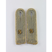 Wehrmacht Heer, Paar Schulterklappen Leutnant Infanteriregiment "5"
