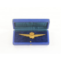 Italien, Militärflugzeugführerabzeichen Italien, Hst. S. Johnseon, im Etui, Oberleutnant Wilhelm Keidel
