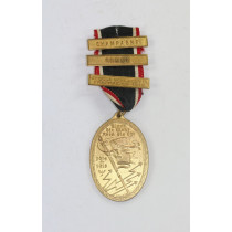 Kriegsdenkmünze - Kyffhäuser Medaille - Blank die Wehr-rein die Ehr 1914-1918, mit 3 Gefechtsspangen (Champagne, Somme, Große Schlacht in Frankreich 1918