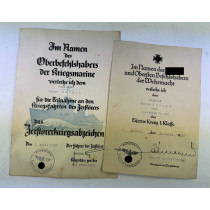 Kriegsmarine, Urkunden Zerstörer Z 26 Nordmeer (Geleitzug PQ 13)