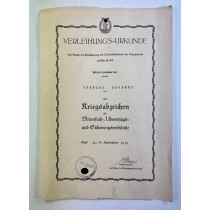 Kriegsmarine, Verleihungs-Urkunde Minensucherabzeichen