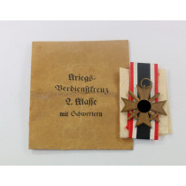 Kriegsverdienstkreuz 2. Klasse mit Schwertern, in großer Verleihungstüte, Steinhauer & Lück Lüdenscheid