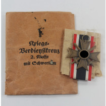Kriegsverdienstkreuz 2. Klasse mit Schwertern, in großer Verleihungstüte, Wilh. Deumer Lüdenscheid