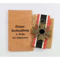Kriegsverdienstkreuz 2. Klasse mit Schwertern, in Verleihungstüte Forster & Graf Schwäb. Gmünd