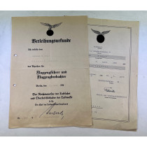 Luftwaffe, Verleihungsurkunde Doppelabzeichen + Bestallungsurkunde, Kampfgeschwader 76