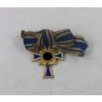  Miniatur Mutterkreuz in Gold an Schleife