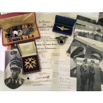 Nachlass Staffelkapitän J.G. 52, Spanienkreuz in Gold mit Schwertern