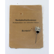 Nadel, Reichskulturkammer (RKK) + Mitgliedsausweis Reichskulturkammer