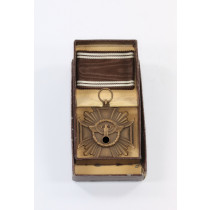 NSDAP Dienstauszeichnung in Bronze, Deumer, Buntmetall (!), im Etui