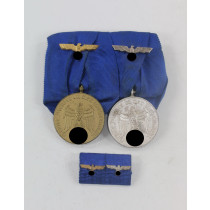 Ordenschnalle 2X Wehrmachtsdienstauszeichnung + Feldspange