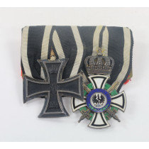 Ordensschnalle EK-2 1914, königlicher Hausorden von Hohenzollern, L. Lemcke Kgl. Hoflieferant Berlin C. Grünstr. 24