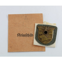 Krimschild auf Heeresstoff, in Verleihungstüte, Friedrich Orth