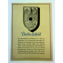 Propagandapostkarte Cholmschild, Kampfabzeichen des Heeres Nr. 11 