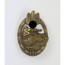 Panzerkampfabzeichen in Bronze, Hst. W, massiv Buntmetall (!)