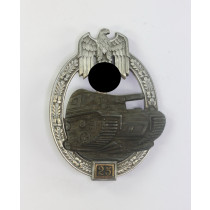  Panzerkampfabzeichen in Silber mit Einsatzzahl 25, Hst. JFS, Hauptmann Heinz Neuendorf