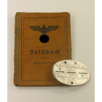Soldbuch + Erkenungsmarke Landesschützen Ersatz Bataillon 4 (Glauchau)