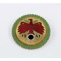 Standschützen Tirol-Vorarlberg, Gaumeisterabzeichen 1941 in Gold mit Eichenlaubkranz "KK-Gewehr"