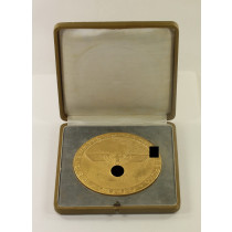 Sturm Abteilung (SA), Große Siegerplakette - Reichswettkämpfe der SA Berlin 1939 - Dem Sieger in Gold, im Etui