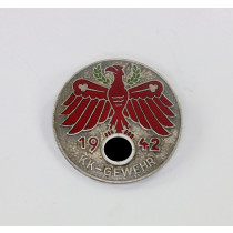 Tiroler Standschützen Abzeichen, KK-Gewehr 1942 in Silber, Hst. O.Poellath Schrobenhausen