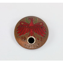 Tiroler Standschützen Abzeichen, Pistole 1943 in Bronze, Hst. O.Poellath Schrobenhausen