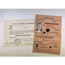 Urkunde Ehrenkreuz für Frontkämpfer + Ausmusterungsschein aus der Wehrmacht