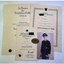 Urkunden Nachlass Spanienkreuz in Bronze, Kriegsmarine